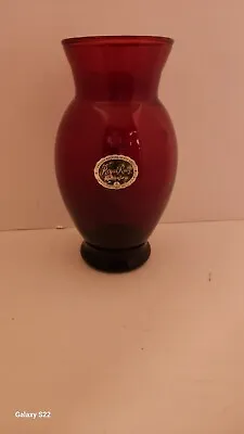 Buy Excellent Royal Ruby Anchor Hocking Glass Vase! • 11.56£