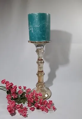 Buy Tall Coloured Glass Candlestick For Pillar Or Dinner Candle • 19.99£