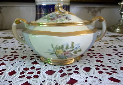 Buy Wood's Ivory Ware Lidded Sugar Bowl, Pink, Blue, Yellow & Green Floral Decor • 25£