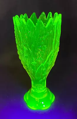 Buy Vtg EAPG Vaseline Glass Lily Of The Valley Vase WESTMORELAND Mould GLOWS! • 84.54£