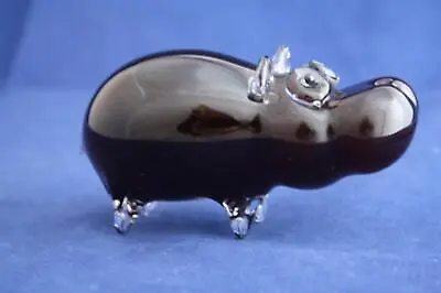 Buy Langham Glass Hand-made Crystal Small Hippo - Brand New & Boxed • 46.95£