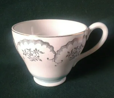 Buy Myott China Lyke Ware Tea Cup Ironstone Teacup Pale Blue Band And Gold Filigree • 12.95£