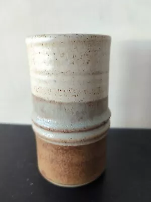 Buy David Frith Pottery Cylinder Vase Ringed 3 Tone 12cm High DFP Mark. Excellent  • 25£