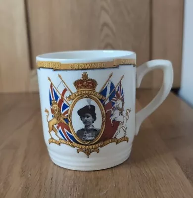 Buy Queen Elizabeth II 1953 Coronation Commemorative Burlington Ware Mug Cup Collect • 12.99£