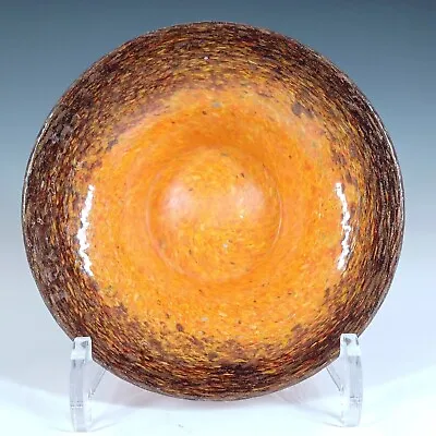 Buy Monart UB Orange, Black & Copper Aventurine Vintage Glass Bowl • 145£