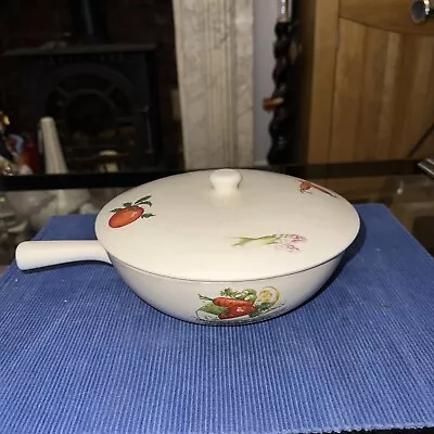 Buy Egersund Norway Pottery - Lidded Pan With Handle - Vegetable Decoration • 22£