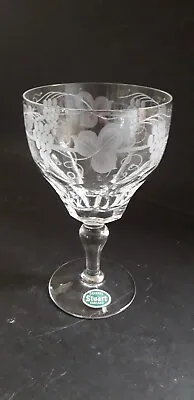 Buy  Stuart  Audley  WINE Crystal Glass With Grape & Vine & Petal Cutting • 20£