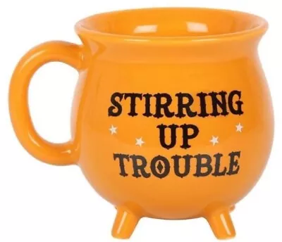 Buy Stirring Up Trouble Yellow Cauldron China Mug, Witches Or Wicca, Pagan Mug,boxed • 10.99£