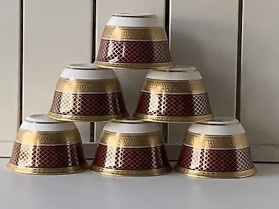 Buy 6 X De Lamerie China Spiral & Twist Red Oriental & Middle East Arabic Tea Bowls • 200£
