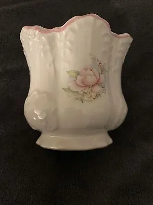 Buy Maryleigh Pottery Plant Pot, Floral With Pink Trim Staffordshire England Platter • 2£