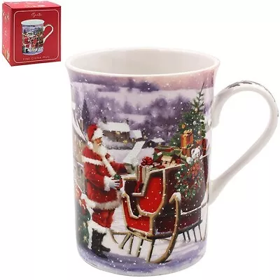 Buy Christmas Mug Santa Festive Design Coffee Tea Cup Fine China Gift Boxed • 7.89£