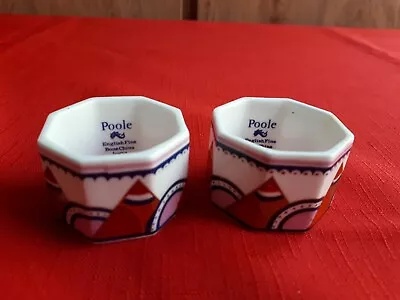 Buy TWO Poole Pottery Iona Pattern Octagonal Shaped Napkin Rings RARE • 9.99£