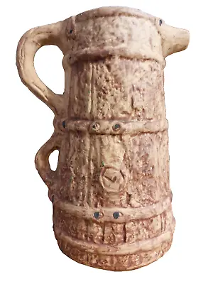 Buy Moira Hillstonia Pottery Vintage Stoneware Pitcher Jug Rustic Wood Bark 24x14cm • 18£