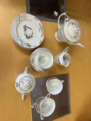 Buy 15PC Tea Set With Rack Cups Saucers Teapot China Tea Pot Tea Sets Kitchen Set  • 45£