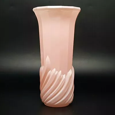 Buy Vintage 1960's Pink Glass Vase With Faceted Pannelled Body And Swirled Base • 19.95£