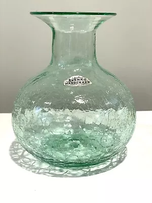 Buy Blenko Glass Vase 8220 Antique Green Crackle By Don Shepherd W Label 1 Year Only • 89.77£