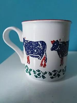 Buy Vintage Arthur Wood Sponged Pained Cows Design On Mug • 6£