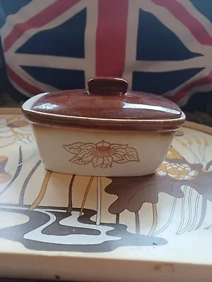 Buy Royal Winton Pottery Butter Dish 1970s Vintage Collectible Brown Cream Sunflower • 4.99£
