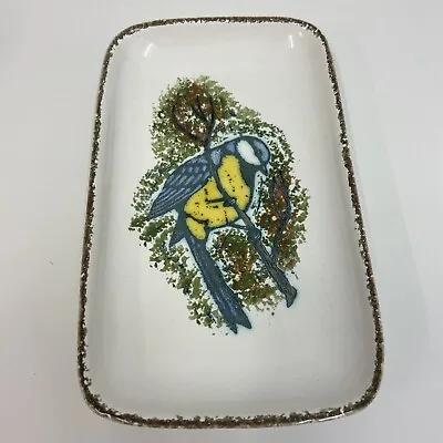 Buy Vintage Honiton Pottery Blue Tit Bird Design Dish Plate JW Signed SF1 • 14.99£