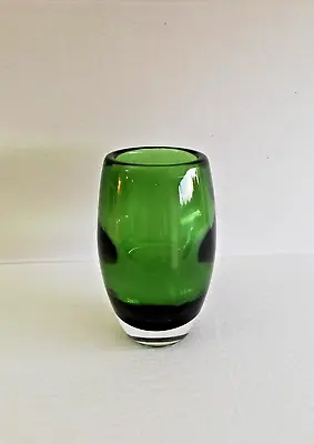 Buy Rare Whitefriars Meadow Green Optic Ovoid Vase. 9587. Geoffrey Baxter. C1970 • 125£