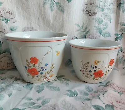 Buy Vintage Pair Of Liling China Vase Flower Pots Floral Oriental Planters • 20£