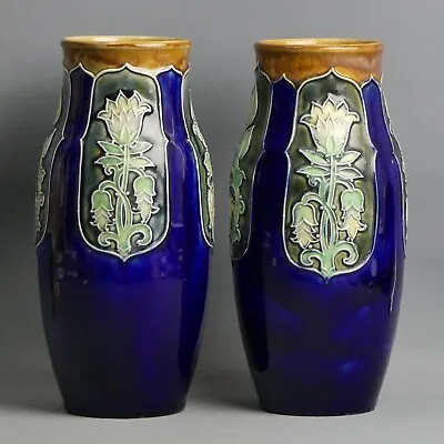 Buy A Pair Of Royal Doulton Art Pottery Vases By Maud Bowden & Lily Partington 1910 • 215£