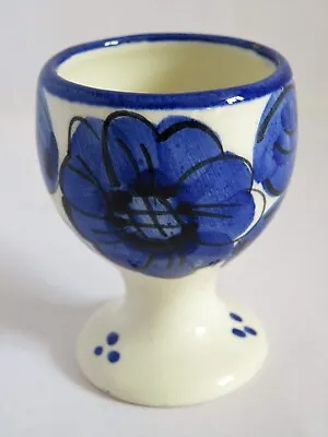 Buy Spanish Ceramic Egg Cup Blue Flower Design • 6.49£