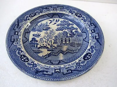 Buy Antique Stone China Willow Pattern Plate Blue White Transferware English Pott F5 • 66.83£