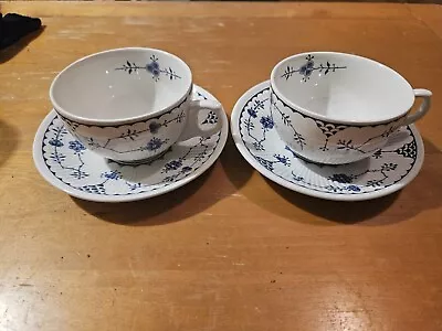 Buy 2x FURNIVALS DENMARK BLUE AND WHITE TEA CUP SAUCER • 14.99£