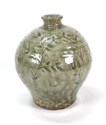 Buy Ken Taylor Studio Pottery Korean Ash Glazed Bottle Vase Stamped • 48£