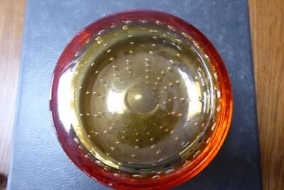 Buy Whitefriars Amber Glass  Molar  Controlled Bubble Bowl • 20£