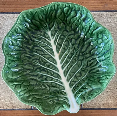 Buy Antique Green Cabbage 9.5” Serving Bowl Cabbageware Lettuce Portugal Majolica • 38.56£