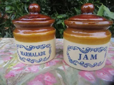 Buy VINTAGE Small Glazed Stoneware Marmalade &  Jam Pots • 14.95£