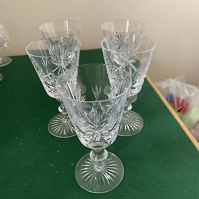 Buy 5 Edinburgh Crystal Star Of Edinburgh  White Wine Glasses 15cm High -  VGC • 50£