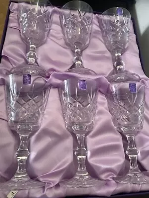 Buy Edinburgh Crystal Lomond Boxed Set Of Six 6⅛  Claret Wine Sherry Glasses • 50£