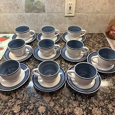 Buy Gibson Everyday ~ NAVY / LIGHT BLUE  ~ Set Of 10~ Cups & Saucers. Free Shipping • 142.52£