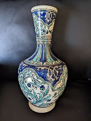 Buy Antique Handmade Kutahya Iznik Hand Painted Pottery Vessel Vase Centerpiece • 142.25£
