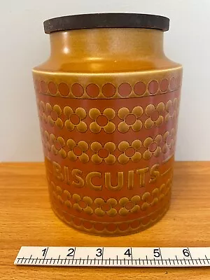 Buy Hornsea Pottery England Saffron Biscuit Storage Jar Container Canister Wood Lid • 16.49£