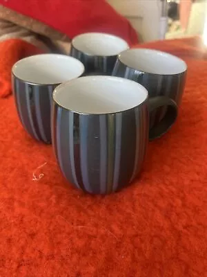 Buy Set Of 4 Denby Jet Stripe Mugs Now Rare In Fabulous Condition • 75£