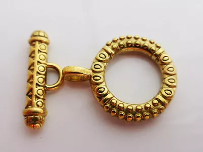 Buy 5 Sets Tibetan Style Toggle Clasps Antique Gold 23mm X 17.5mm, Nickel & Lead Fr • 1.15£