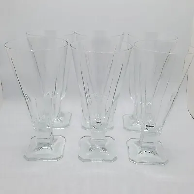 Buy Antique Vintage Perla Crystal Hexagon Set Of 6 Clear Water Goblets Glass 6 1/2  • 112.72£