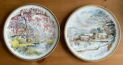 Buy Royal Kent Bone China - Set Of 2 British Country Scenes Decorative Plates • 7.99£
