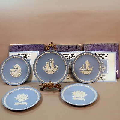 Buy Wedgwood Blue Jasperware Occasional Mother Plates X 5 • 40£