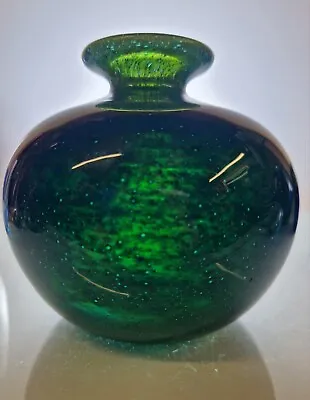 Buy Early Mdina Blue Green Globe Vase Height 10cm X Width 9.5cm • 55£