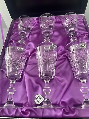 Buy Boxed 6 X Edinburgh International Crystal Sherry Glasses Unused • 23£