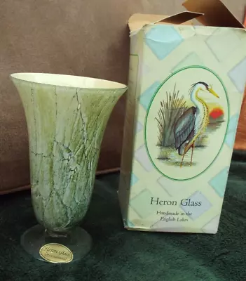 Buy Heron Glass International Vase Greeny Outer And Creamy Yellow Inner • 9.99£