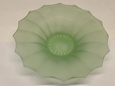 Buy Vintage Ankerglas Bernsdorf  Art Deco Frosted Vaseline Glass Bowl Green • 15.99£