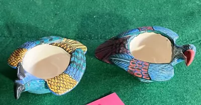 Buy Pair Hand Made Australian Pottery Exotic Bird Shaped Candle Holders • 10£