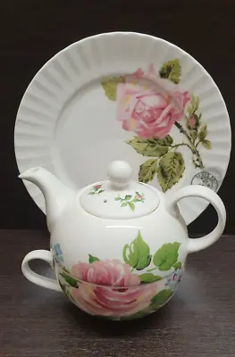Buy LAURA ASHLEY Tea For One  Teapot, Cup And Saucer Set - Floral Fine Bone China • 14.99£