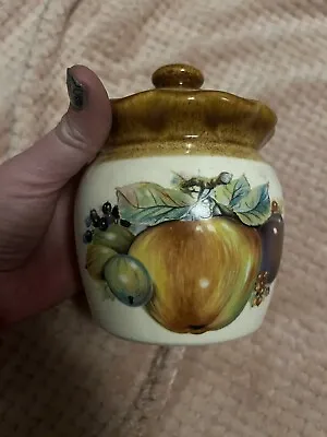Buy Vintage Presingoll Pottery Cornwall Preserve Jar  Fruit Pattern • 20£